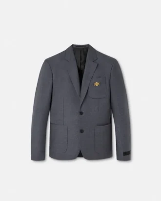 Wollblazer mit Mikrokaromuster