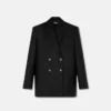 Zweireihiger Blazer aus Wollnadelstreifen