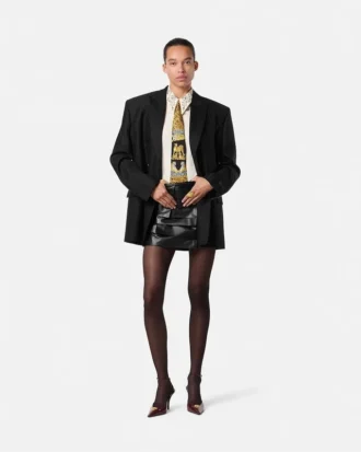 Zweireihiger Blazer aus Wollnadelstreifen