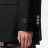 Zweireihiger Blazer aus Wollnadelstreifen